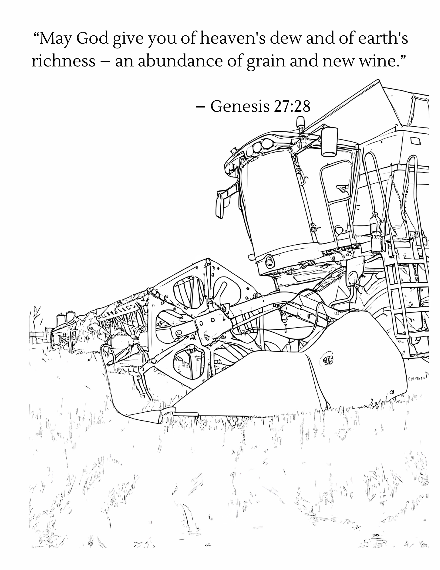 Harvest: From Field to Bin with Spiritual Verses Inside - Coloring Book
